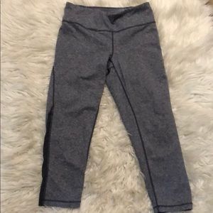 Zella Grey Crop Leggings with mesh detail small